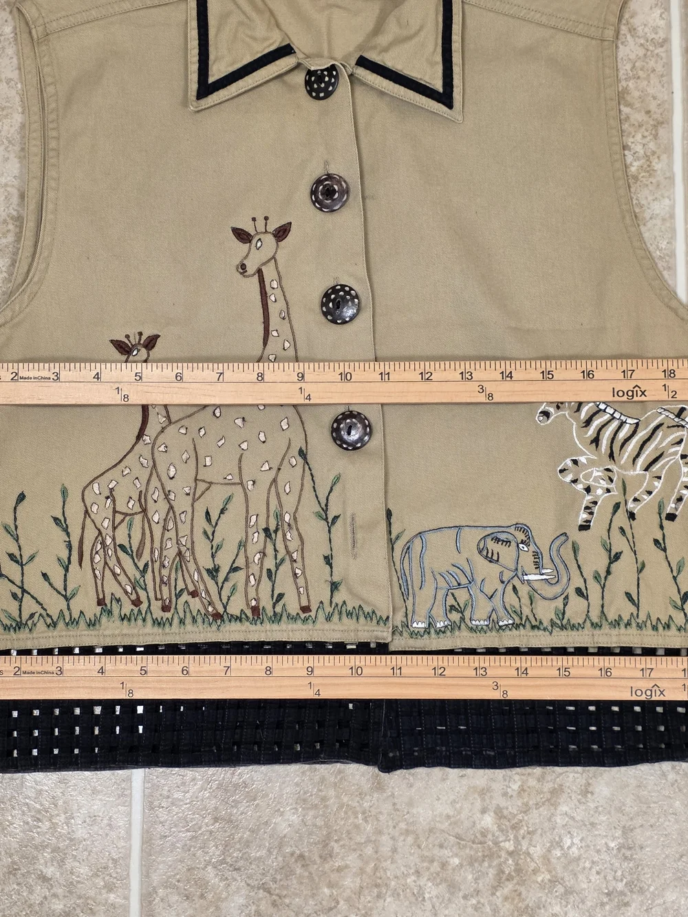 Vintage Y2K Safari Animal Embroidered Vest - Picture 11 of 12